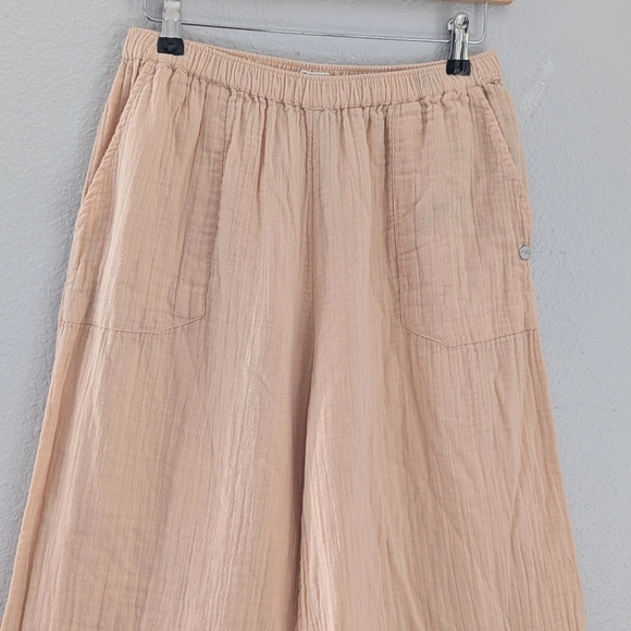 Roxy What A Vibe Wide Leg Elastic Waist Pants Cotton Gauze Beachy Cruise Resort - Picture 8 of 12